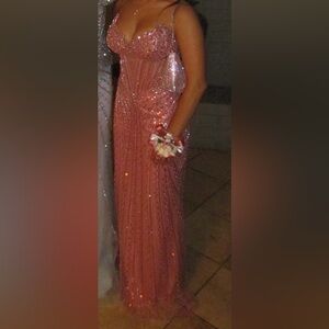 Pinm Rhinestone Sequin Prom Dress
